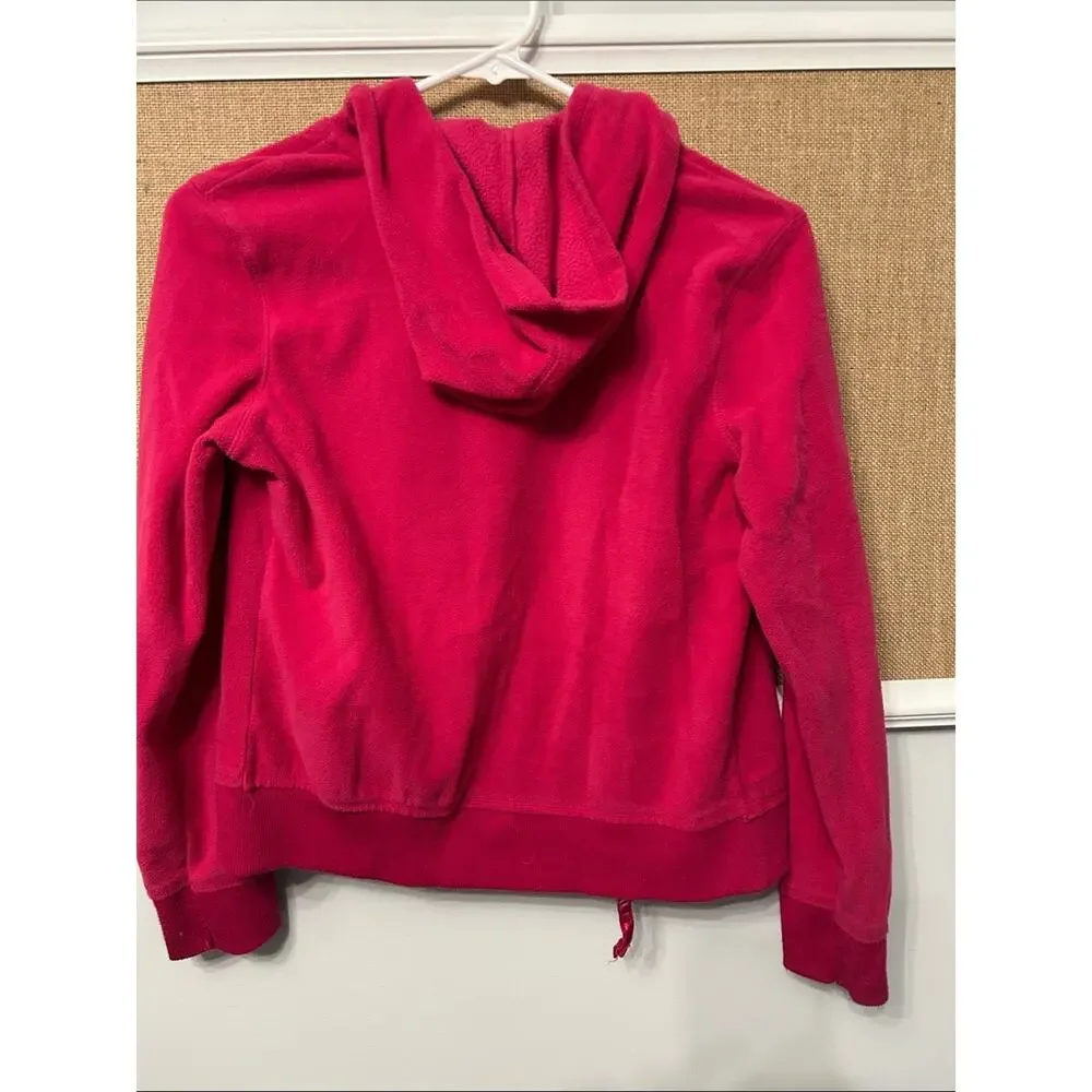 Old Navy Girls Hot Pink Zip-Up Hooded Sweatshirt